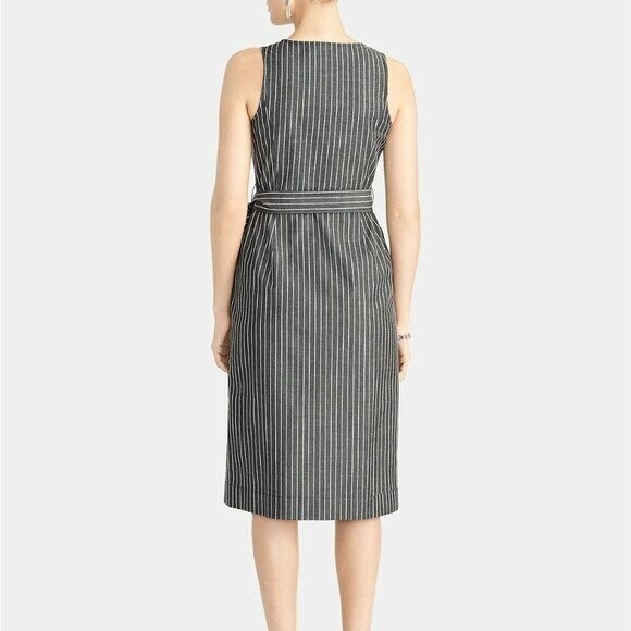 Rachel Roy Shift Dress 4 Belted Button Chambray Striped Gray NWT $139 B52 - Picture 2 of 6